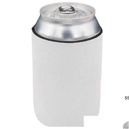 Barra de sublimación Herramientas de neopreno blancos Soporte de taza en blanco para 12 oz Can Botellas de agua de cerveza de bricolaje de bricolaje más fresco por mar RRB162 DH8U6