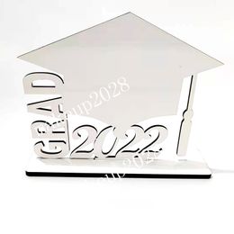 Sublimatie Blanco 2022 Afstuderen Foto Frame Warmte Transfer Foto's Album Houten Desktop Decoratie DIY Graduation Gift