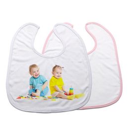 Sublimatie Blanco Baby Bibs Warmte Transfer Handkeker DIY Blanks Saliva Handdoek Polyester Katoen Pasgeboren Burp Doeken Baby Voeding Doek D6375