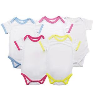 Sublimation vierge bébé vêtements bricolage coton infantile fille barboteuse à manches courtes enfant en bas âge garçon combinaison transfert de chaleur enfants body vêtements 6376