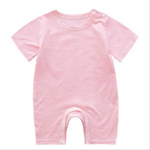 Sublimatie Blanco Baby Rompertjes Solid Katoen Pasgeboren Meisje Jumpsuits Zuigeling Jongen Korte Mouw Klimmen Kleding Zomer Babykleding BT5906