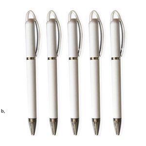 Sublimation stylo à bille vierge transfert de chaleur personnalisé bricolage anneaux en métal stylos à bille roulante RRB13446