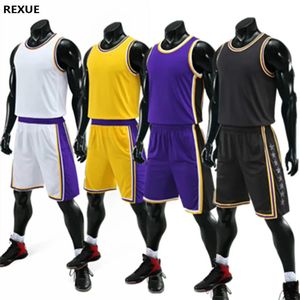 Sublimatie Blank Basketbal Jersey Set voor Mannen Kinderen Gepersonaliseerde Aangepaste Jeugd Mannelijke Kind Professionele Basketbal Uniform Kits 240307