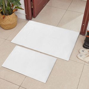 Sublimation Blanc Tapis De Bain Décoratif Salle De Bains Tapis De Sol Blanc Ensemble Antidérapant Impression De Transfert De Chaleur DIY Maison Entrée Feutre Polyester Paillasson Toilette B5