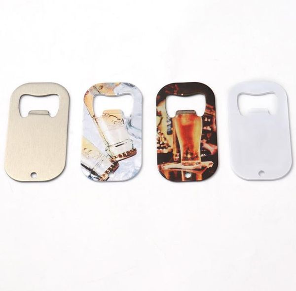 Sublimación Abrebotellas de cerveza en blanco Sacacorchos DIY Metal Plata Etiqueta de perro Regalo creativo Herramienta de cocina para el hogar SN2809