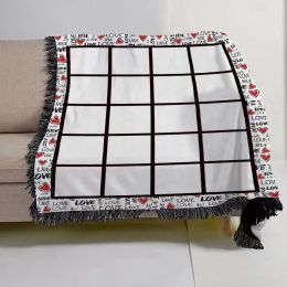 Sublimatie blanco deken met kwast 20 penels dekens warmteoverdracht afdrukken sjaal wrap sofa slaapworp dekens 125x150 cm groothandel gg