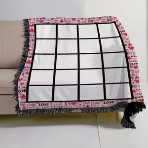 Sublimatie Lege Deken met Kwastje 20 penels dekens Warmteoverdracht Afdrukken Shawl Wrap Sofa slapen gooi dekens 125X150cm