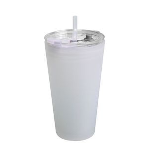 Sublimatie Blanco Boba Cup Bubble Tea Cup Wide Mason Jar met deksel en stro glas smoothie cups reis Tumbler Spaties voor ijskoffie Grote parelsappen cocktail