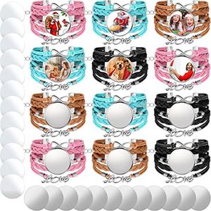 Subilation Bracelets vierges pour femmes bracelets Bricod Craft settr transfère de chaleur vide bracelet en cuir vierge avec feuille d'aluminium