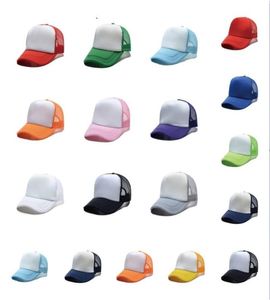 Sublimatie blanco dop kleurblok hoed caps mesh cap advertentie aangepast logo diy thermische overdracht ball cap volwassen kinderen patchwork viso8513318