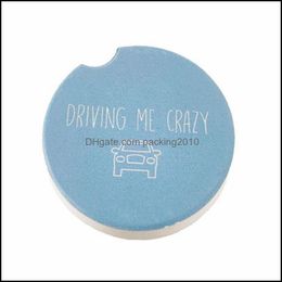 Sublimation Blank Car Ceramics Coasters 6.6 * 6.6Cm Impression par transfert Coaster Consommables Matériaux Prix usine Eea2086-1 Drop Delivery 2021