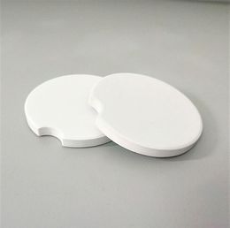 Sublimación Posavasos de cerámica para automóviles en blanco 6.6x6.6 cm Transferencia en caliente Posavasos de impresión Materiales consumibles en blanco envío rápido por mar F051632