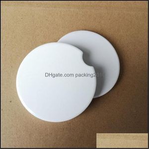 Sublimation Blank Car Ceramics Coasters 6,6 * 6,6 cm Transfert Impression Coaster Consommables Matériaux Prix d'usine Drop Livraison 2021 Tapis Pa