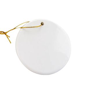 Sublimation blanc pendentif en céramique ornements de Noël créatifs transfert de chaleur impression bricolage ornement rond décor de noël Z11