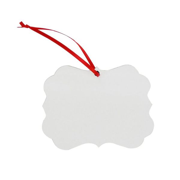 Sublimation Blanc Ornement De Noël Benelux Pendentif Double Face Arbre De Noël Étiquette Suspendue Décoration De Vacances