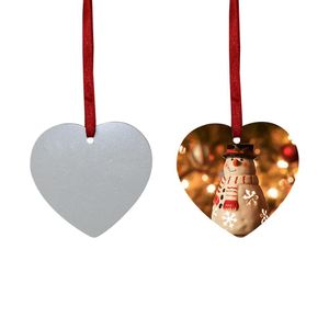 Sublimation Blanc Ornement De Noël Double Face Arbre De Noël Pendentif Multi Forme En Aluminium Plaque En Métal Suspendu Tag Vacances Décoration Artisanat RRE15119