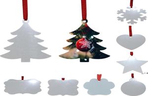Sublimation Ornement de Noël vide à double pendentif de Noël pendentif multi-formes plaque en aluminium métal suspendu haliments décorati6092737
