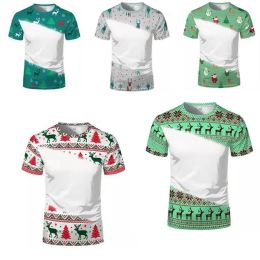 Sublimatie Blank Kerst Tie-Overleden T-shirt 100% Polyester Bleekmiddel Unisex Volwassenen Kinderen Korte Mouw Familie Outfit Kleding 1016
