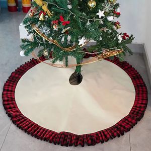 Sublimatie blanco kerstboom rok dubbele lagen linnen thermische overdracht printen rokken 3 kleuren kerstdecoraties