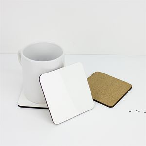 Sublimación Posavasos en blanco MDF Madera DIY Customed Cup Pad No Slip Transferencia de calor Drinkware Mats RRA11733