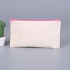 Sublimation vierge sacs à cosmétiques toile fermeture éclair étuis à crayons personnalisé femmes sac de maquillage mode sac à main pochettes