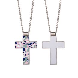 Sublimation Collier de pendentif croix vierge