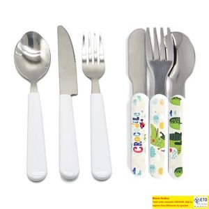 Sublimatie blanco bestek Sets voor volwassenen en kinderwarmtoverdracht lepel spoon messen western diy servies set