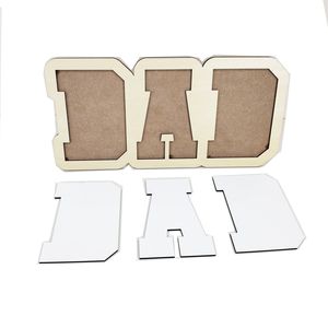 Sublimatie Blanco Papa Photo Frame Vaderdag Gift Warmte Transfer MDF Album Creatieve DIY Crafts Verjaardag Geschenken Levert