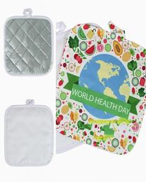 Sublimation blanc coussin bricolage de cuisine bol de plaque de cuisine pott isolant tapis de résistance à haute température Table décoration 6yp2270828