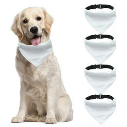 Sublimatie blanco honden sjaal kraag witte driehoek pet bandana spaties met verstelbare gesp voor honden en katten