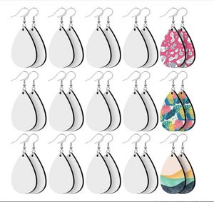 Boucles d'oreilles vierges par sublimation Boucle d'oreille par transfert de chaleur Pendentifs en forme de larme en bois inachevé en 5 formes assorties pour la fabrication de bijoux DIY C1216