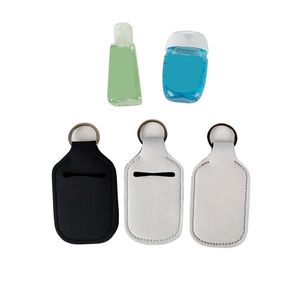 Sublimation lege hand sanitizer houder 100 stuks lege reisformaat fles en sleutelhanger houders set neopreen sleutelhanger fleshouders witte stijl