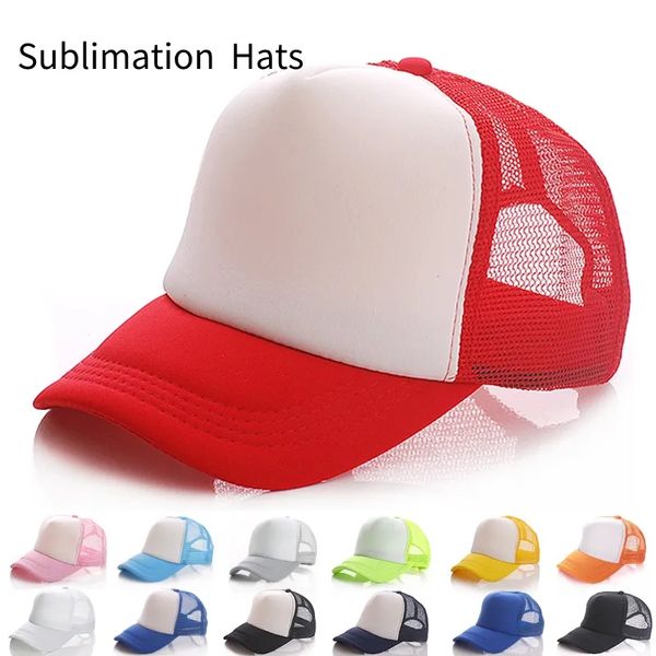 Sublimación en blanco sombreros gorra de béisbol Snapback sombrero para niño hombres mujeres sombreros ajustables moda nuevos deportes publicidad gorras hh0429