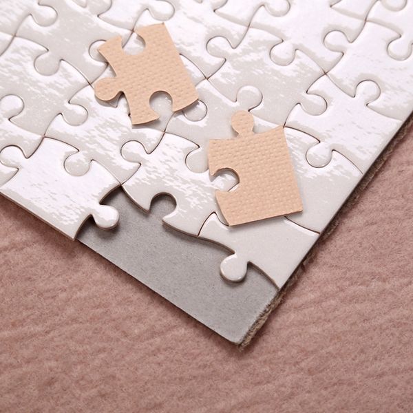 Sublimation Coeur Blanc Puzzles DIY Puzzle Produits En Papier Coeurs Amour Forme Transfert Impression Blancs Consommables Jouets Pour Enfants Cadeaux WLL1050