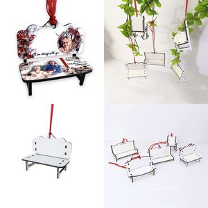 Étiquette de décoration de noël par transfert de chaleur vierge par Sublimation, bricolage, banc de chaise, pendentif d'arbre de noël, décorations de salle, cadeau