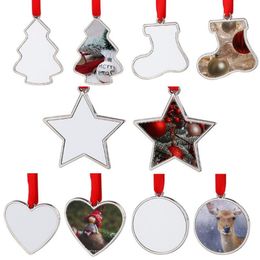 Sublimation vide transfert de chaleur métal pendentif Noël suspendu suspendu de décoration arbre de Noël pour fête de mariage