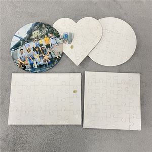 Sublimation blanc Jigsaw puzzles coeur amour forme Blancs Sublimation puzzle transfert à chaud impression consommables enfant jouets cadeaux