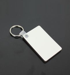 SUBLIMATION Blank Keychain Party Favor MDF Square en bois Pendre Thermal Transfert Doubledisated Key White DIY Gift 60403mm A4313694