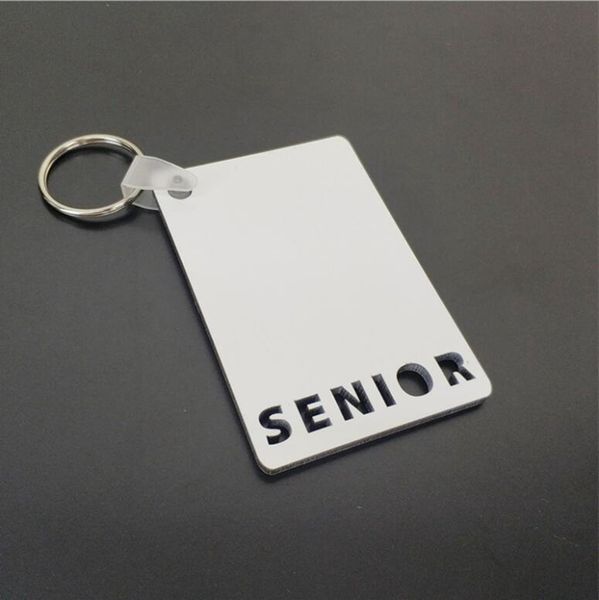 Sublimation Blank Keychain Party Favor MOM DAD LOVE SENIOR GRAD BABY MDF Porte-clés en bois Pendentif Transfert thermique Porte-clés CYZ3026