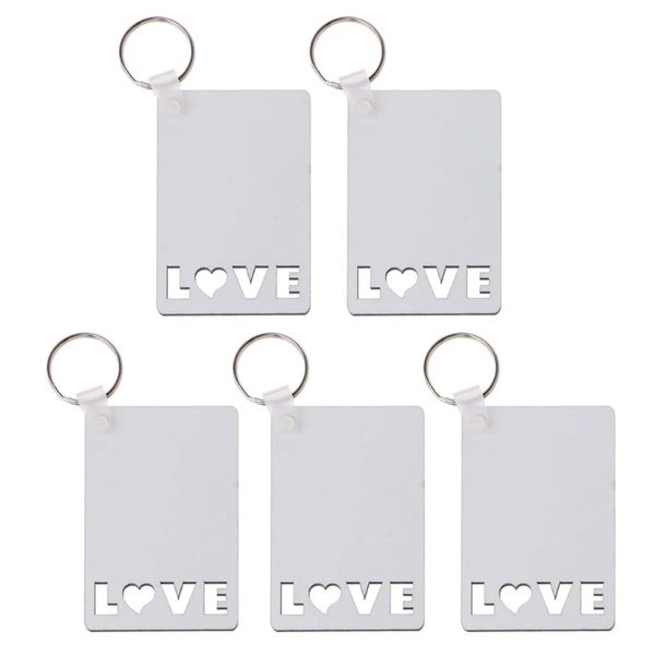 Sublimation blanc porte-clés pendentif MDF Double face transfert de chaleur papa maman porte-clés bagages décoration porte-clés bricolage cadeau