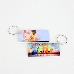 Porte-clés vierge par Sublimation, revêtement de transfert de chaleur, pendentif de peinture sur bois vierge, bricolage, cadeaux de mariage