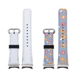 Bracelet de montre en cuir vierge de sublimation pour Galaxy Watch 4/5 ébauches de remplacement de sangle avec connecteur