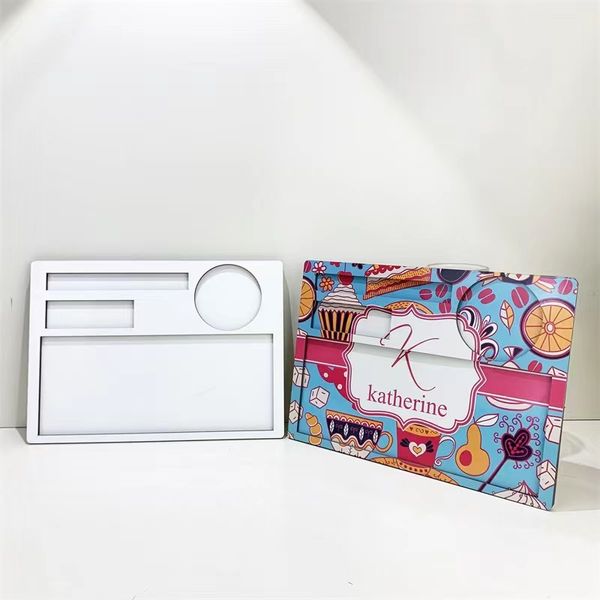 Sublimación en blanco MDF Dena Dena Doble Transferencia de calor Bandeja de madera Diy Plazo para niños Plaz para estudiantes