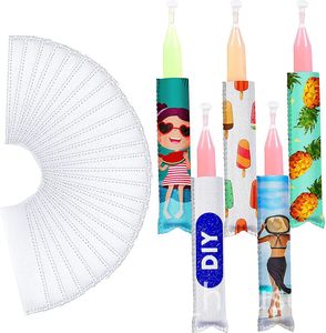 Sublimación en blanco Neopreno Ice Lolly Mangas DIY Transferencia de calor Impresión Reutilizable Pop Helado Manga Herramientas Anticongelante Bolsas de paletas