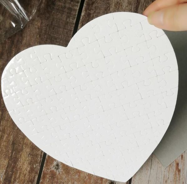 Sublimazione in bianco perla luce cercapersone puzzle cuore amore forma puzzle stampa a trasferimento a caldo materiali di consumo in bianco giocattoli per bambini regali DHL nave b1124