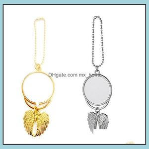 Sublimation Pendentif vierge Terrain de chaleur DIY Cadeaux Trois styles Pendentifs de voiture Pendants métalliques Ange Wings Ornements Drop Livraison 2021 Arts Artisanat Ho