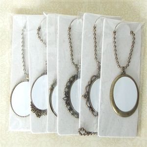 Collares en blanco colgantes para sublimación mujeres hombres collar colgante joyería para impresión por transferencia térmica suministros de bricolaje pequeñas ventas al por mayor