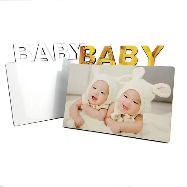 Sublimation Vierge Cadre Photo Ornements DIY Transfert De Chaleur Album Décoration De Bureau Bébé Anniversaire Pleine Lune Cadeau 180 * 150 * 5 MM