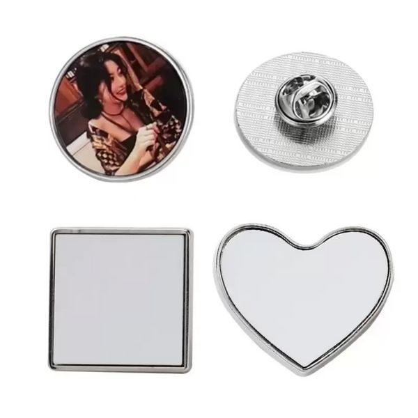 Sublimation épingles vierges bricolage bouton badge faveur du parti transfert de chaleur thermique ruban pour la fabrication artisanale métal cadeau badge épinglette en gros EE