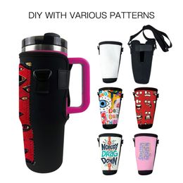 Sublimation Vierge Réutilisable Tumbler Sleeve Néoprène Isolé Manches Tasse Porte-Couvercle Manches Boissons Manchon Support pour 40oz Tumbler DIY